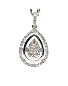18ct White Gold 0.43ct Diamond Floating Pendant
