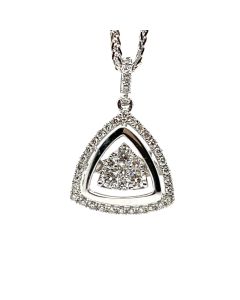 18ct White Gold 0.40ct Diamond Floating Trillion Pendant