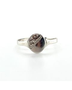 Silver Oval Heard Signet Ring