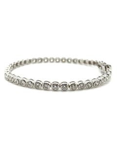 Pre-owned 18ct White Gold 3.93ct Diamond Tennis Bracelet