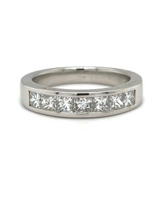 Preowned Platinum 1.01ct Diamond 7 Stone Half Eternity Ring