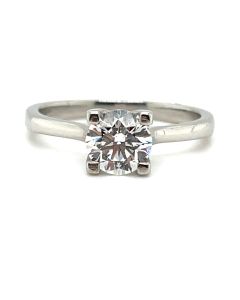 Preowned Certified Platinum 1.00ct round brilliant cut Diamond Solitaire Ring 