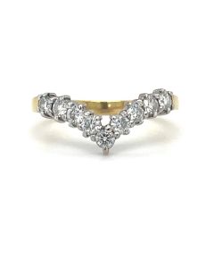 Pre-owned 18ct Yellow Gold Diamond wishbone ring