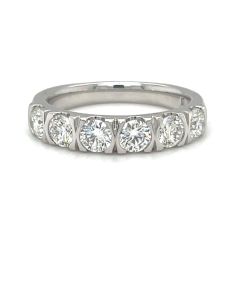 Platinum 1.20ct Diamond half eternity ring