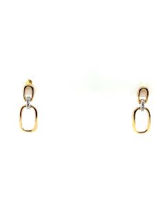 9ct Yellow Gold 0.01ct Diamond Bale Drop Earrings