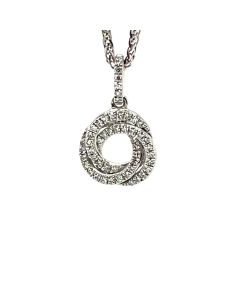 9ct Whit Gold 0.13ct Diamond Double Swirl Pendant