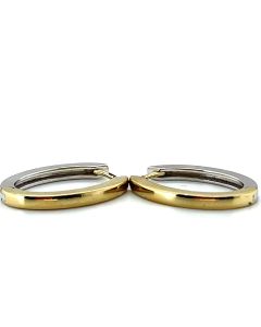 9ct Yellow and White Gold Hinged Earrings