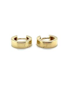 9ct Yellow Gold 12mm Hinged Huggie Earrings