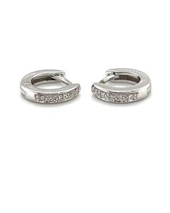 9ct White Gold 0.55ct Diamond Huggie Hoop Earrings