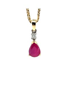 9ct Yellow & White Gold 0.85ct Ruby and 0.04ct Diamond pendant