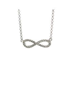 9ct White Gold Diamond Infinity Necklace