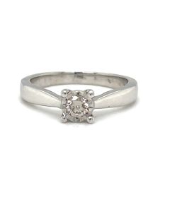 9ct White Gold 0.20ct Diamond Solitaire Ring