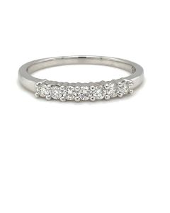 9ct White Gold 0.25ct 7 stone half eternity Diamond ring