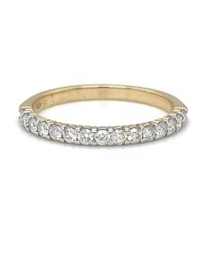 9ct Yellow Gold 0.33ct Diamond 15 Stone Half Eternity Ring