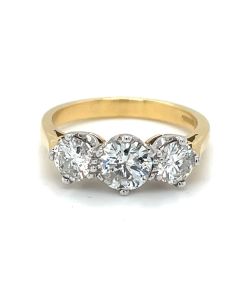 Pre-owned 18ct Yellow and White gold Diamond 3 stone ring