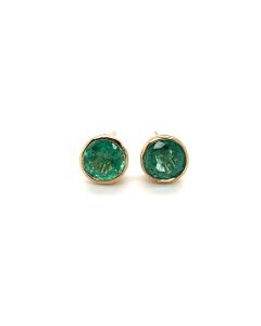 9ct Yellow Gold 0.80ct Emerald Stud Earrings