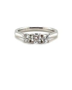 Platinum 0.77ct Three-Stone Diamond Ring