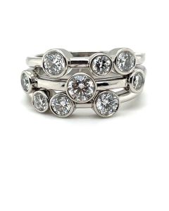Platinum 1.61ct Diamond Nine-Stone Bubble Ring