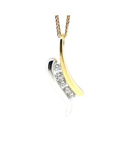 18ct Yellow and White Gold 0.36ct Diamond Pendant with Chain