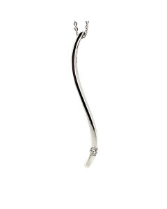 Pre-Owned 18ct White Gold Diamond Wave Ribbon Pendant with Chain