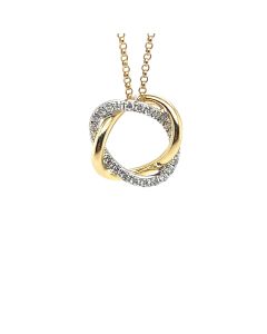 18ct Yellow Gold Diamond Atom Pendant and chain