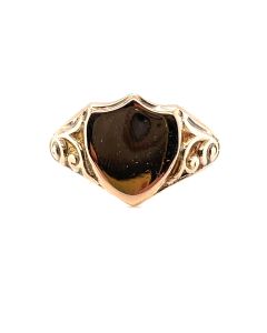 Pre-owned 9ct Rose Gold Plain Shield Signet Ring