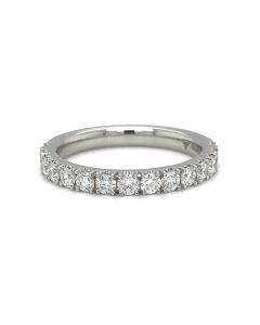  Preowned Platinum 0.77ct Diamond 15 Stone half eternity ring