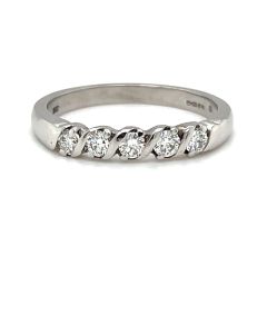Pre-Owned 18ct White Gold Diamond Five-Stone Half Eternity Ring
