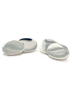 Silver Plain Oval Chain Cufflinks