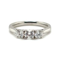 Platinum 0.76ct Diamond Three stone ring