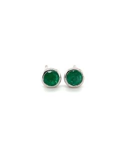 9ct White Gold 0.20ct Emerald Stud Earrings