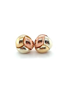 9ct Yellow, White and Rose Gold Knot Earrings