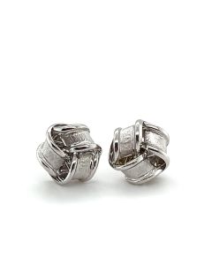 9ct White Gold Knot Earrings
