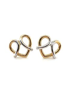 9ct Yellow and White Gold Stud Earrings