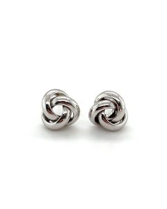 9ct White Gold Knot Earrings