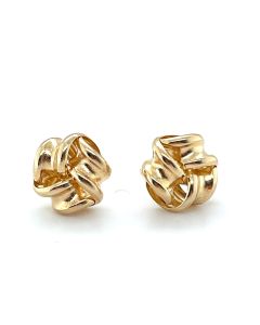 9ct Yellow Gold Ribbon Knot Earrings