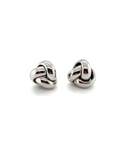 9ct White Gold Small Knot Earrings
