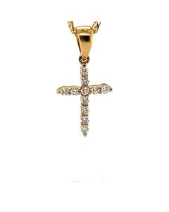 18ct Yellow Gold 0.09ct Diamond Cross Pendant