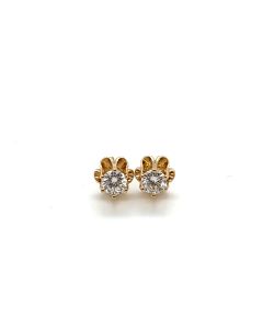 Pre-Owned 14ct Yellow Gold Diamond Solitaire Stud Earrings