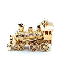 9ct Yellow Gold Western Steam Train charm 
