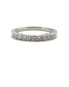 Platinum 0.28ct Diamond Nine-Stone Half Eternity Ring