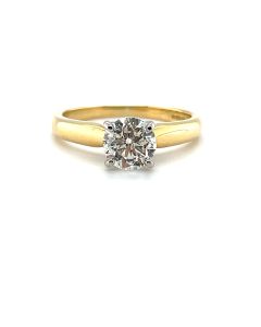 Pre-owned 18ct Yellow and White Gold Solitaire Diamond Ring