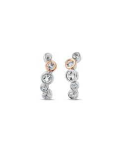 Celebration Sterling Silver Topaz Curved Stud Earrings 