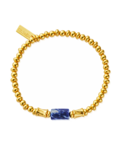 CloBo Balance Spirit Stone Silver with 18ct Yelloe Gold Bracelet -Sodalite 