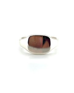 Silver Square Heard Signet Ring