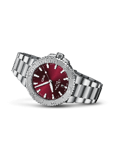 Oris Mens Aquis Date Relief With Red Dial