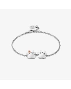 Clogau Paw Prints On My Heart Silver Two Paws Bracelet