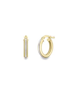9ct Two Tone Hoop Earrings