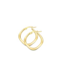 9ct Yellow Gold 20mm Square Hoop Earrings