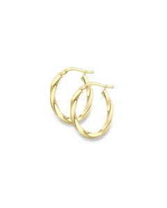 9ct Twisted Oval Hoop Earrings